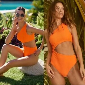 Beach Riot X Free People Celine Ribbed One Piece Swimsuit Size M NEW‎ Cheeky